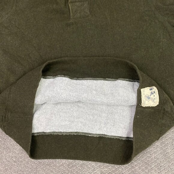 Vintage American Eagle Hoodie Men's XXL Green Military Army Faux Fur Hood Fleece - Picture 7 of 12